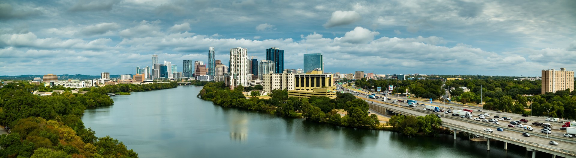 I-35 Crossing Colorado River Outside Downtown Austin